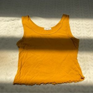 Yellow Lettuce Hem Tank Top
